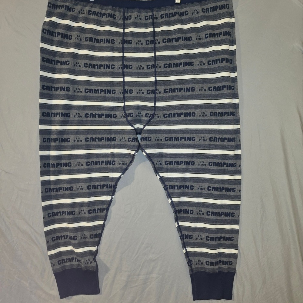 The Great x Eddie Bauer Pajama Pants 3X Women Ink Blue Camping Is Fun Long Johns